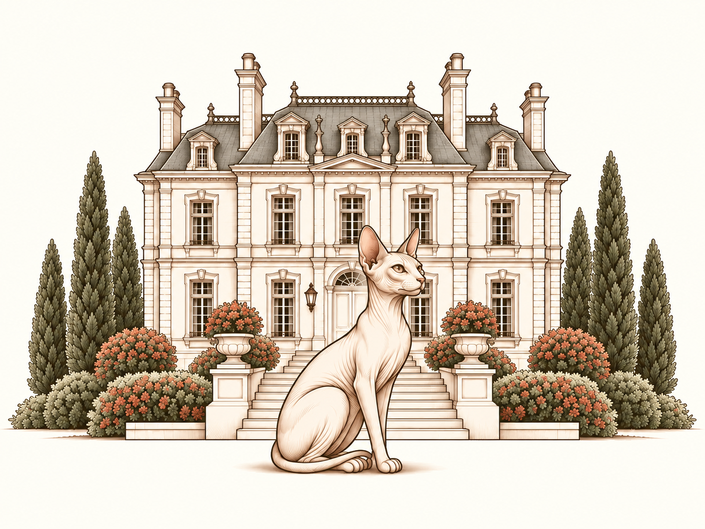 Sphynx devant un château, symbole d’Évidence Match